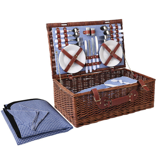 Alfresco 4 Person Picnic Basket Handle Baskets Outdoor Insulated Blanket Tristar Online