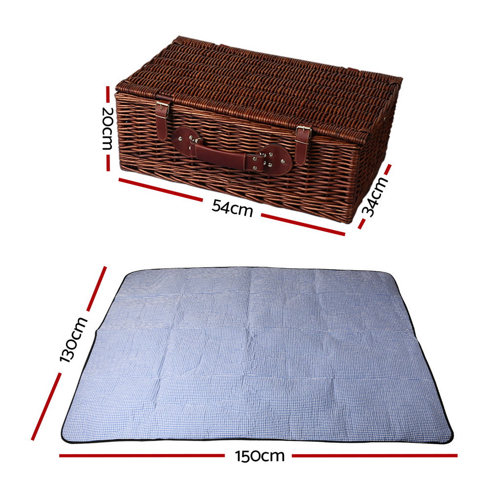 Alfresco 4 Person Picnic Basket Handle Baskets Outdoor Insulated Blanket Tristar Online