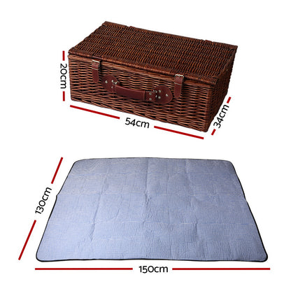 Alfresco 4 Person Picnic Basket Handle Baskets Outdoor Insulated Blanket Tristar Online