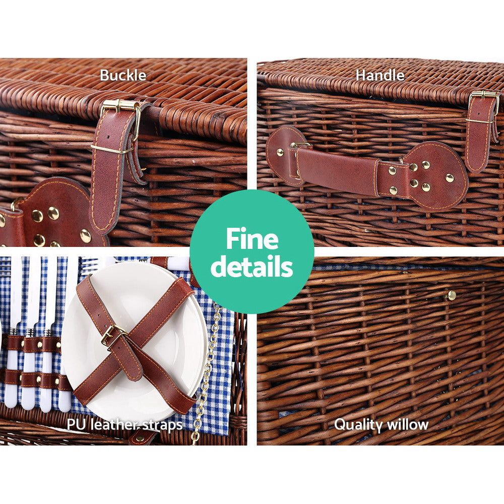 Alfresco 4 Person Picnic Basket Handle Baskets Outdoor Insulated Blanket Tristar Online