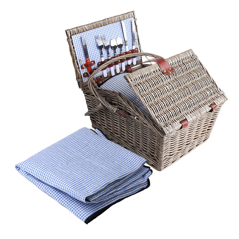 Alfresco 4 Person Picnic Basket Deluxe Baskets Outdoor Insulated Blanket Tristar Online