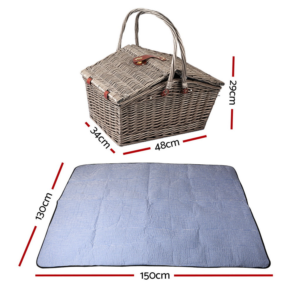 Alfresco 4 Person Picnic Basket Deluxe Baskets Outdoor Insulated Blanket Tristar Online