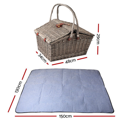 Alfresco 4 Person Picnic Basket Deluxe Baskets Outdoor Insulated Blanket Tristar Online