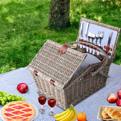 Alfresco 4 Person Picnic Basket Deluxe Baskets Outdoor Insulated Blanket Tristar Online