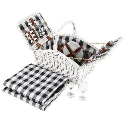 Alfresco 2 Person Picnic Basket Vintage Baskets Outdoor Insulated Blanket Tristar Online