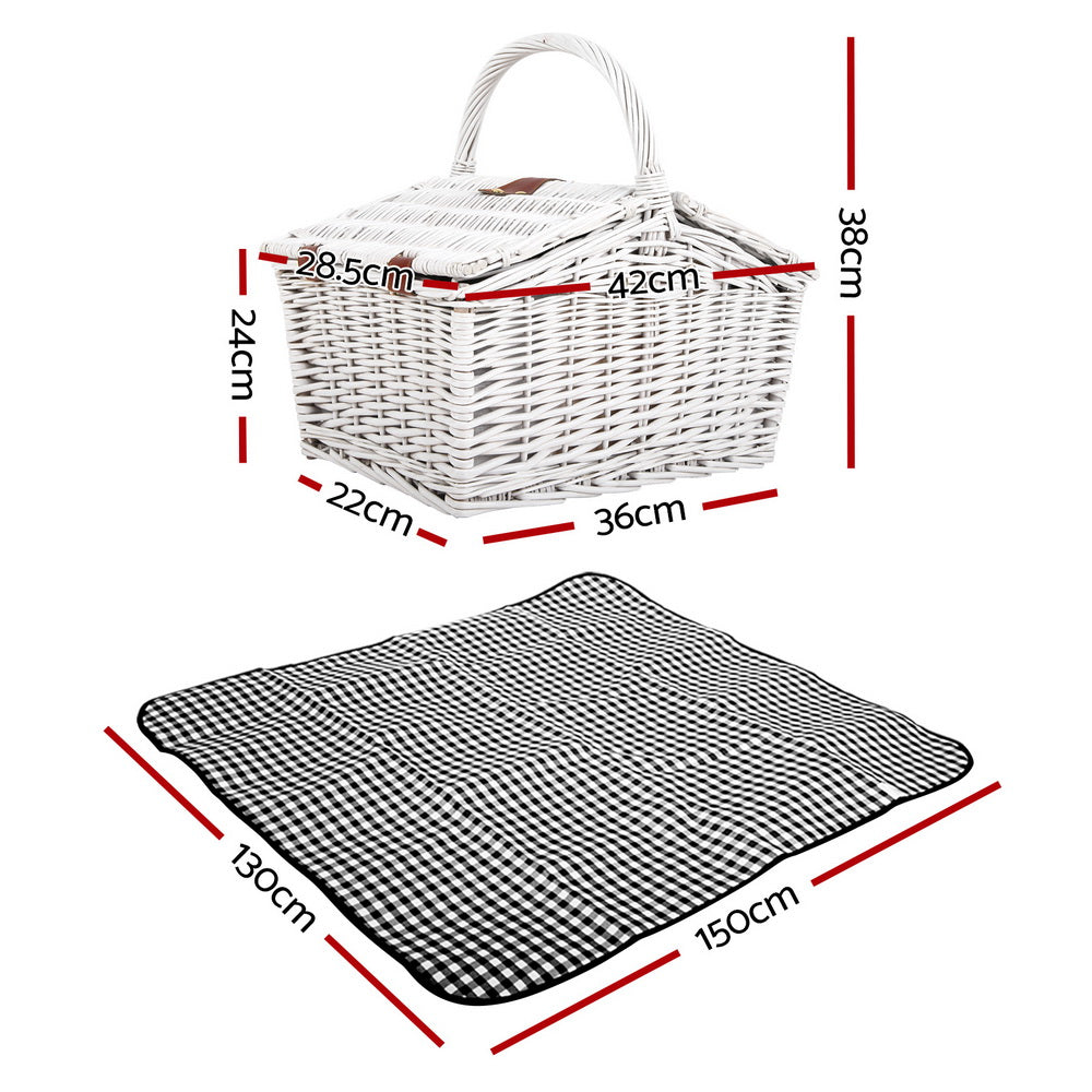 Alfresco 2 Person Picnic Basket Vintage Baskets Outdoor Insulated Blanket Tristar Online