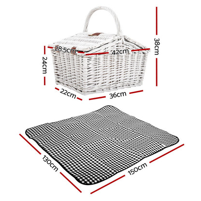 Alfresco 2 Person Picnic Basket Vintage Baskets Outdoor Insulated Blanket Tristar Online