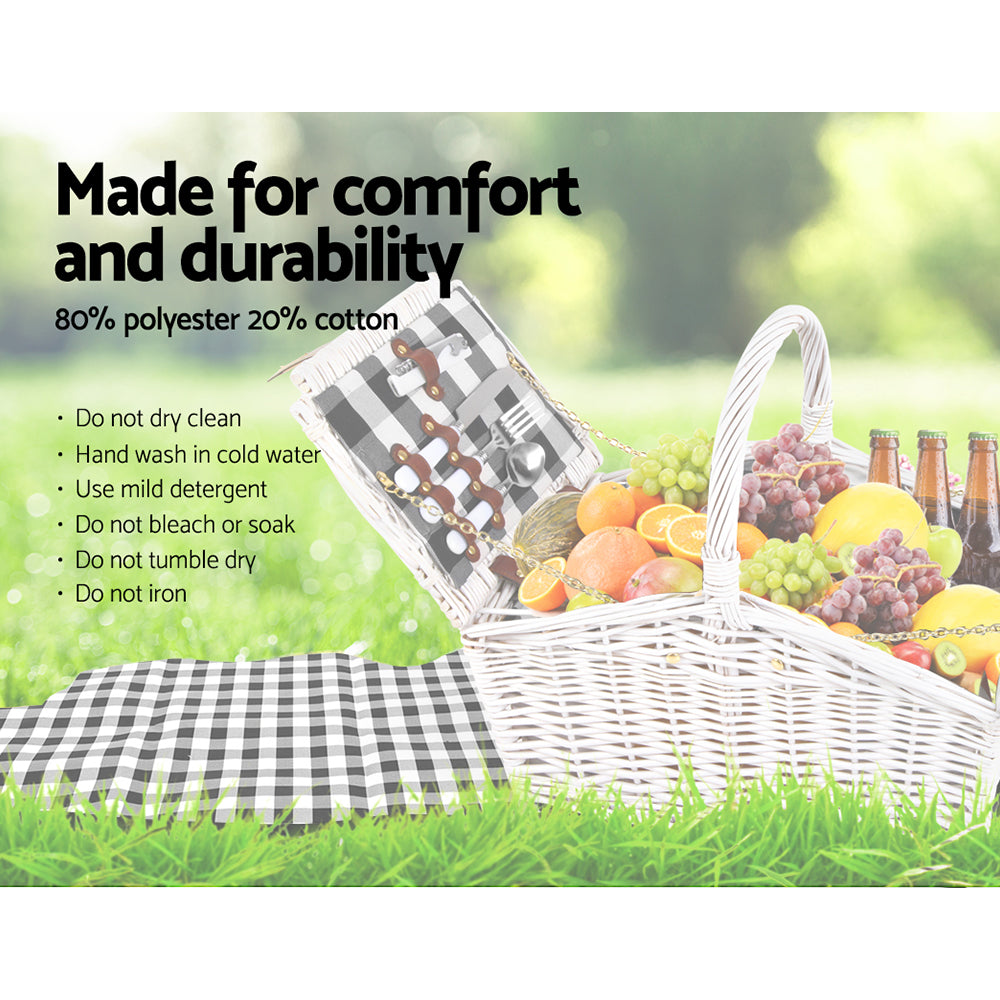 Alfresco 2 Person Picnic Basket Vintage Baskets Outdoor Insulated Blanket Tristar Online