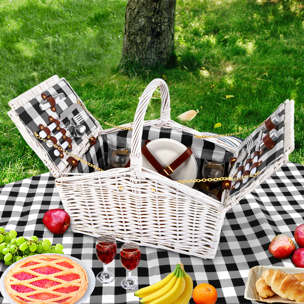 Alfresco 2 Person Picnic Basket Vintage Baskets Outdoor Insulated Blanket Tristar Online