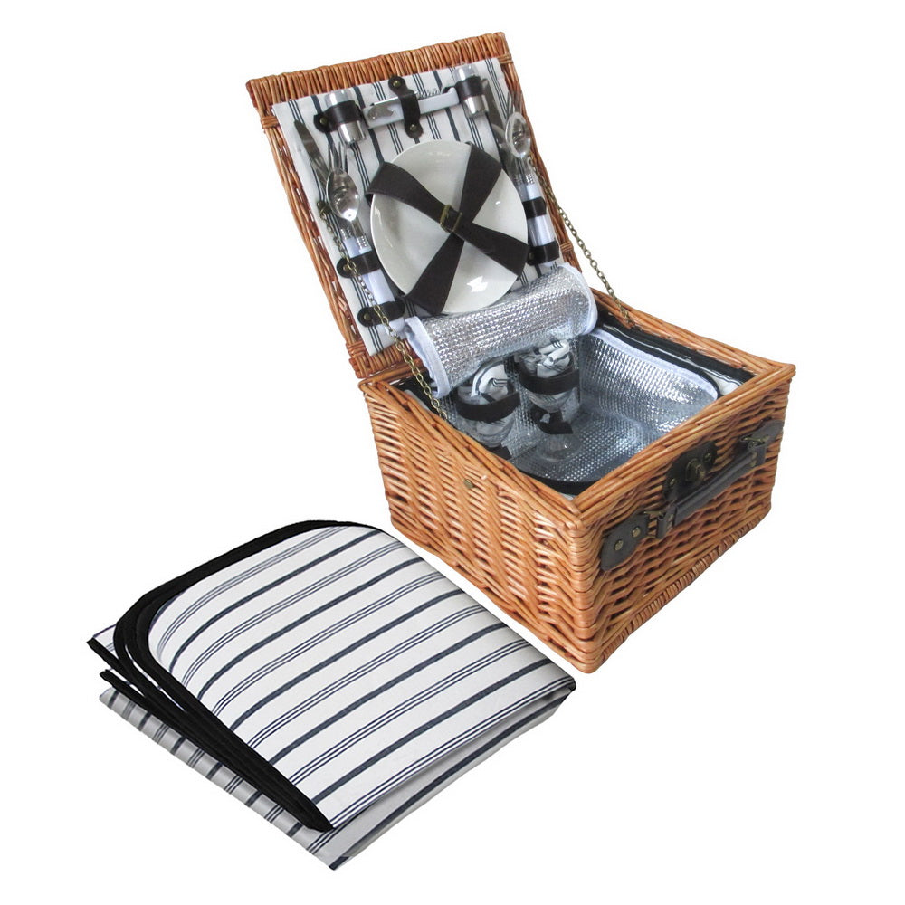 Alfresco 2 Person Picnic Basket Set Baskets Vintage Outdoor Insulated Blanket Tristar Online