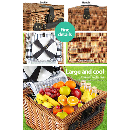 Alfresco 2 Person Picnic Basket Set Baskets Vintage Outdoor Insulated Blanket Tristar Online