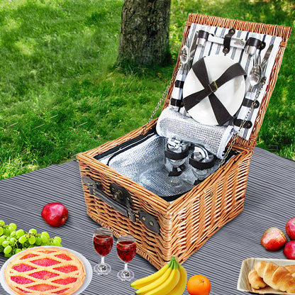 Alfresco 2 Person Picnic Basket Set Baskets Vintage Outdoor Insulated Blanket Tristar Online