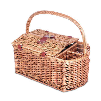 Alfresco 4 Person Picnic Basket Set Basket Outdoor Insulated Blanket Deluxe Tristar Online