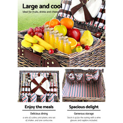 Alfresco 4 Person Picnic Basket Baskets Deluxe Outdoor Corporate Gift Blanket Tristar Online