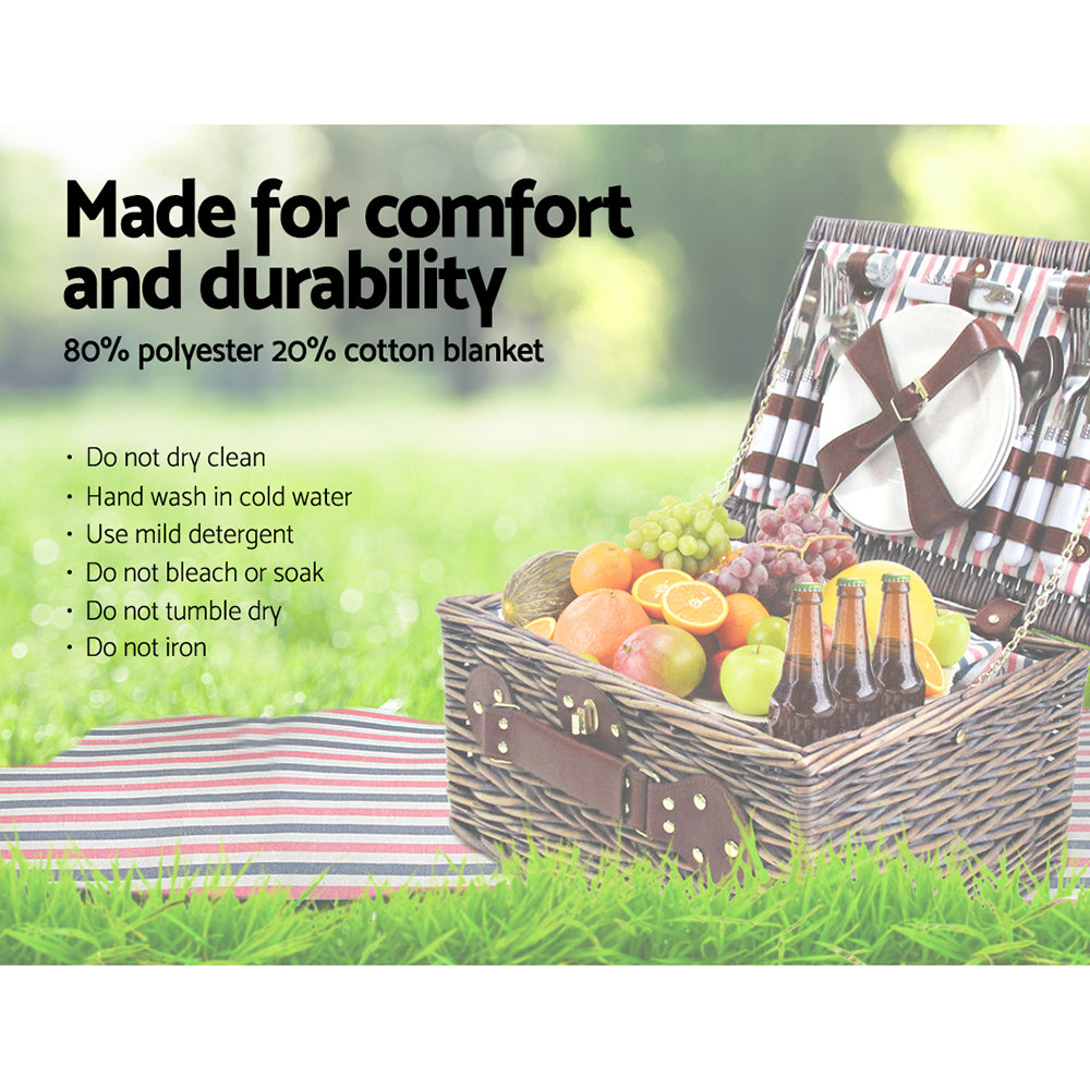 Alfresco 4 Person Picnic Basket Baskets Deluxe Outdoor Corporate Gift Blanket Tristar Online