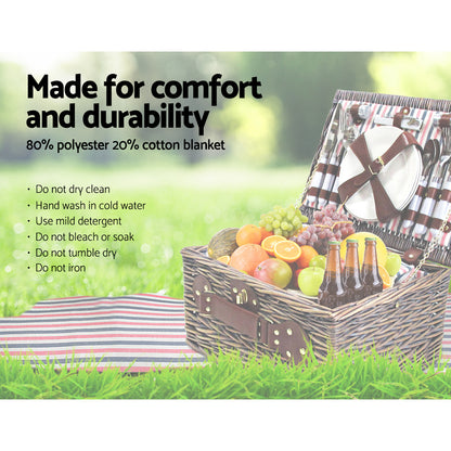 Alfresco 4 Person Picnic Basket Baskets Deluxe Outdoor Corporate Gift Blanket Tristar Online