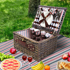 Alfresco 4 Person Picnic Basket Baskets Deluxe Outdoor Corporate Gift Blanket Tristar Online