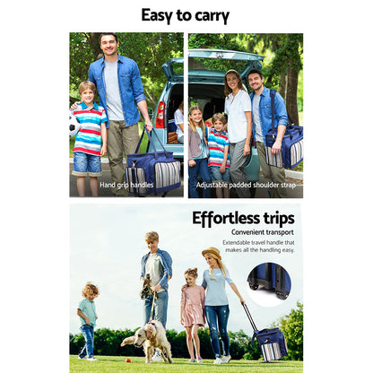 Alfresco 6 Person Picnic Basket Set Picnic Bag Cooler Wheels Insulated Bag Tristar Online