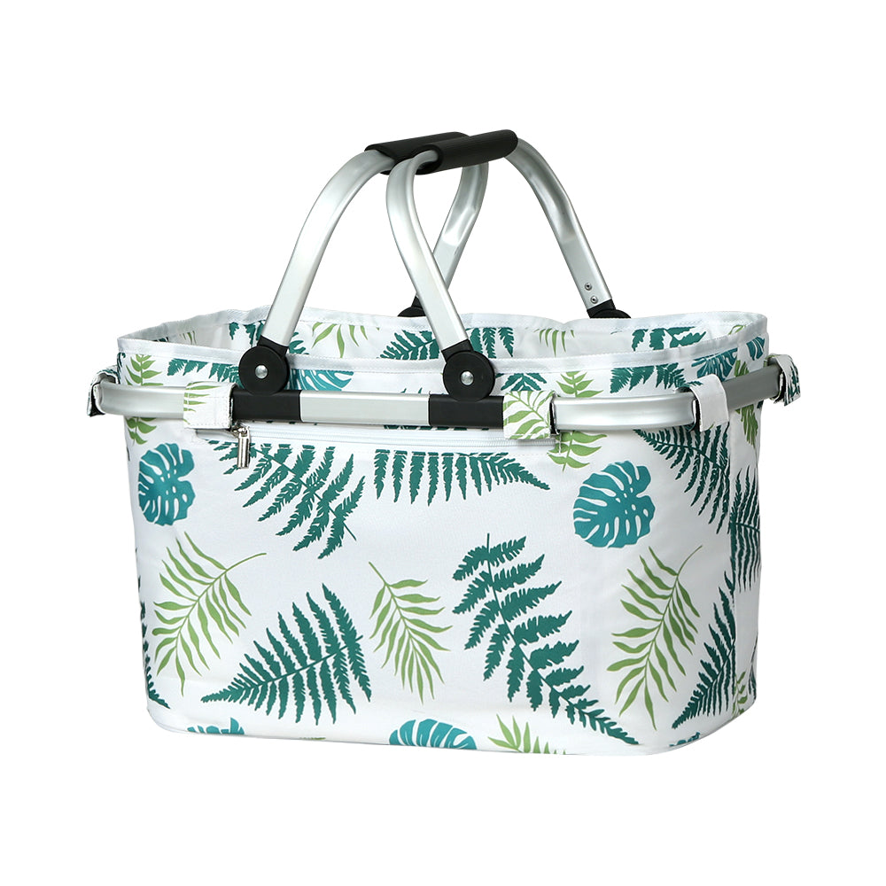 Alfresco Picnic Bag Basket Folding Hamper Camping Hiking Insulated White Tristar Online