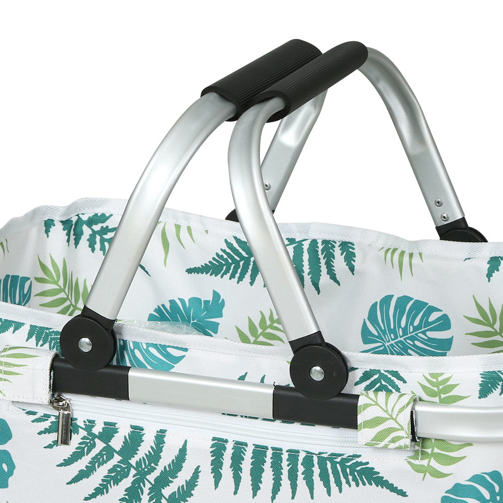 Alfresco Picnic Bag Basket Folding Hamper Camping Hiking Insulated White Tristar Online
