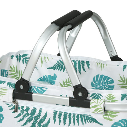 Alfresco Picnic Bag Basket Folding Hamper Camping Hiking Insulated White Tristar Online