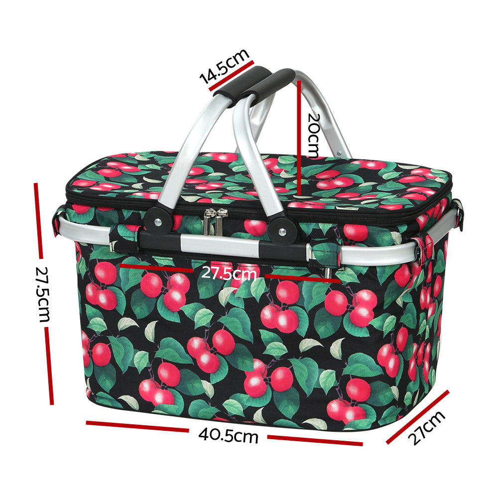 Alfresco Folding Picnic Bag Basket Cooler Hamper Camping Hiking Insulated Lunch Tristar Online