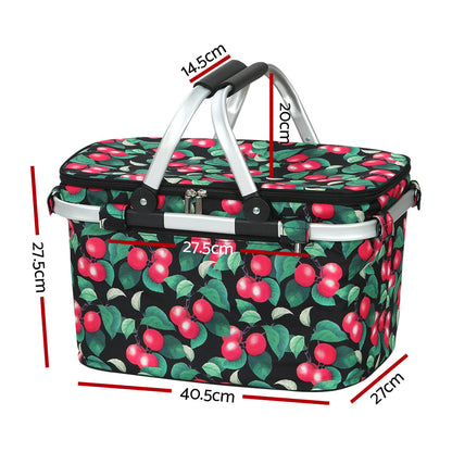 Alfresco Folding Picnic Bag Basket Cooler Hamper Camping Hiking Insulated Lunch Tristar Online
