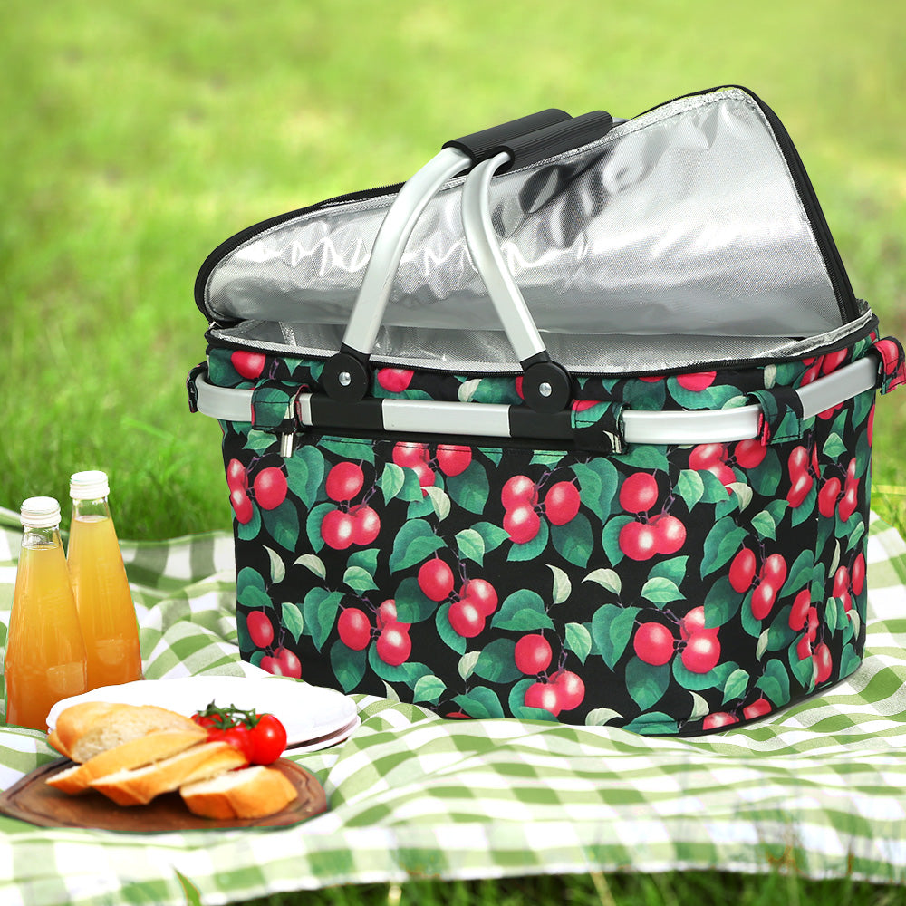 Alfresco Folding Picnic Bag Basket Cooler Hamper Camping Hiking Insulated Lunch Tristar Online