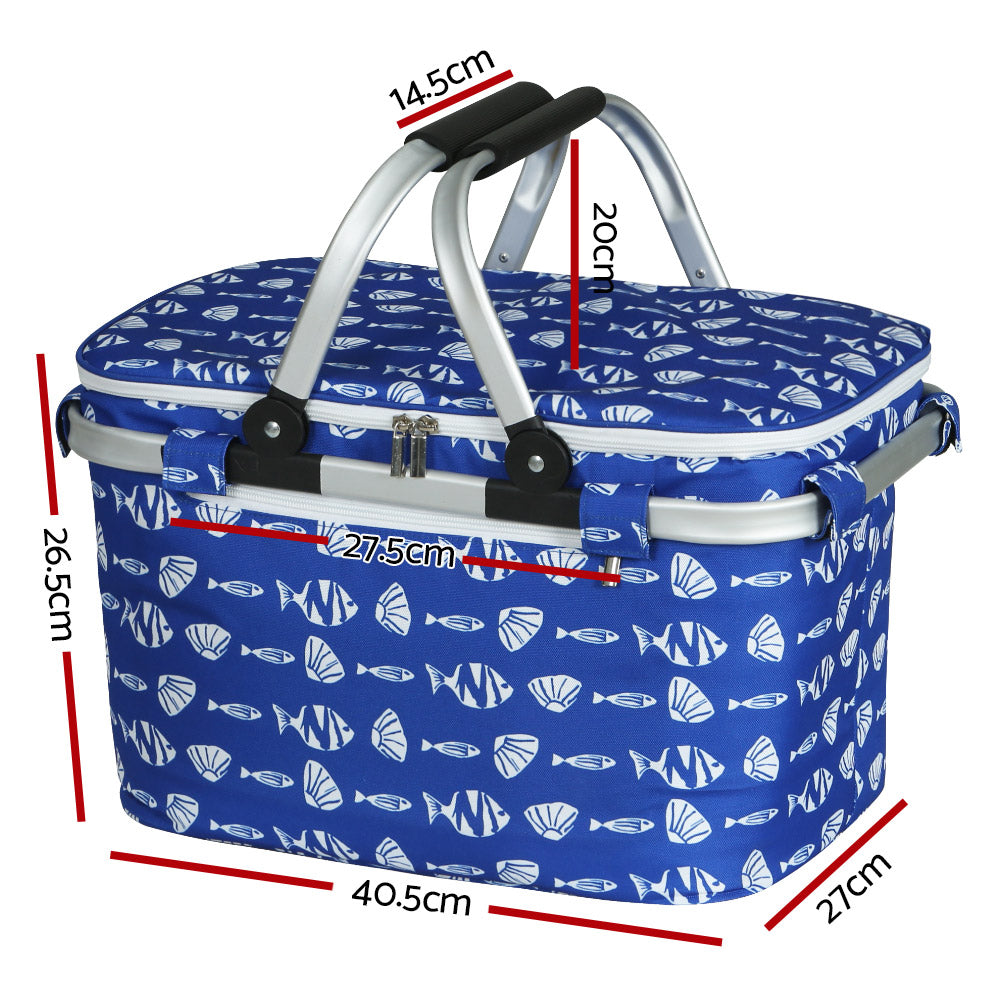 Alfresco Large Folding Picnic Bag Basket Hamper Camping Hiking Insulated Lunch Cooler Tristar Online