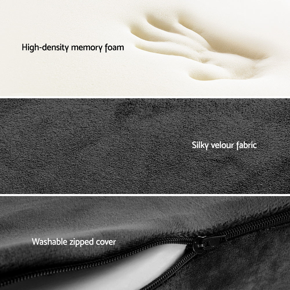 Giselle Bedding Seat Cushion Memory Foam Pillow Back Pain Relief Chair Pad Black Tristar Online