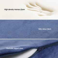 Giselle Bedding Seat Cushion Memory Foam Pillow Back Pain Relief Chair Pad Blue Tristar Online