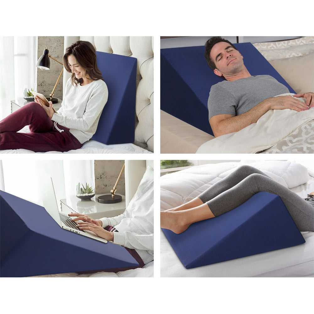 Giselle Bedding Foam Wedge Back Support Pillow - Blue Tristar Online