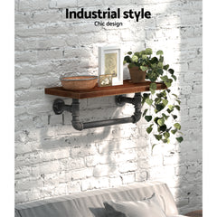 Artiss Display Shelves Wall Shelves Floating Bookshelf DIY Pipe Shelf Rustic Brackets Industrial Tristar Online