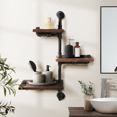 Artiss Display Shelves Bookshelf Pipe Shelf Rustic Industrial Floating Wall Shelves DIY Brackets Tristar Online