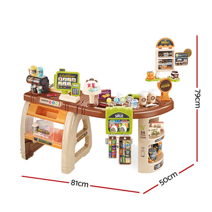 Keezi Kids Supermarket Pretend Role Play Shop Grocery 52 Accessories Toy Set Tristar Online