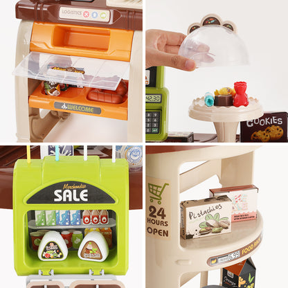 Keezi Kids Supermarket Pretend Role Play Shop Grocery 52 Accessories Toy Set Tristar Online