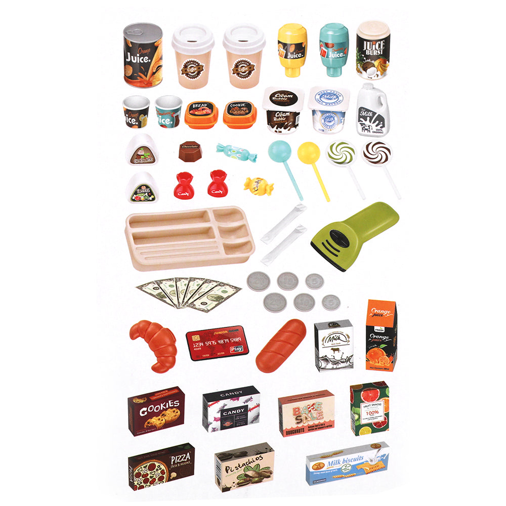 Keezi Kids Supermarket Pretend Role Play Shop Grocery 52 Accessories Toy Set Tristar Online