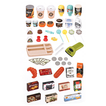 Keezi Kids Supermarket Pretend Role Play Shop Grocery 52 Accessories Toy Set Tristar Online