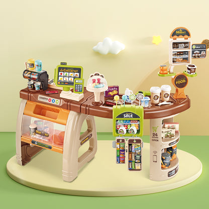 Keezi Kids Supermarket Pretend Role Play Shop Grocery 52 Accessories Toy Set Tristar Online