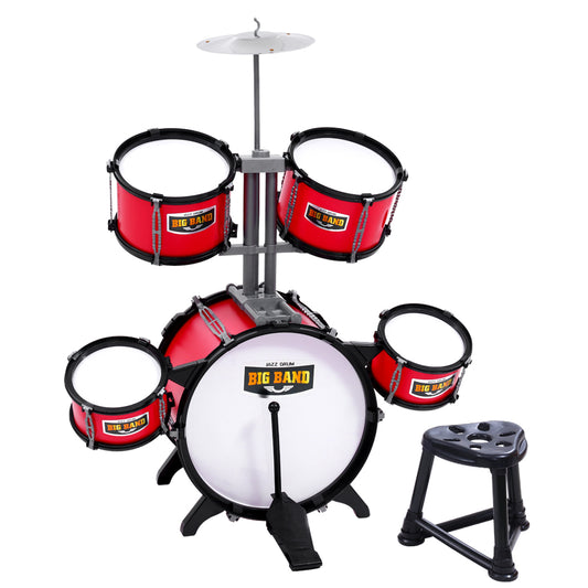 Keezi Kids 7 Drum Set Junior Drums Kit Musical Play Toys Childrens Mini Big Band Tristar Online