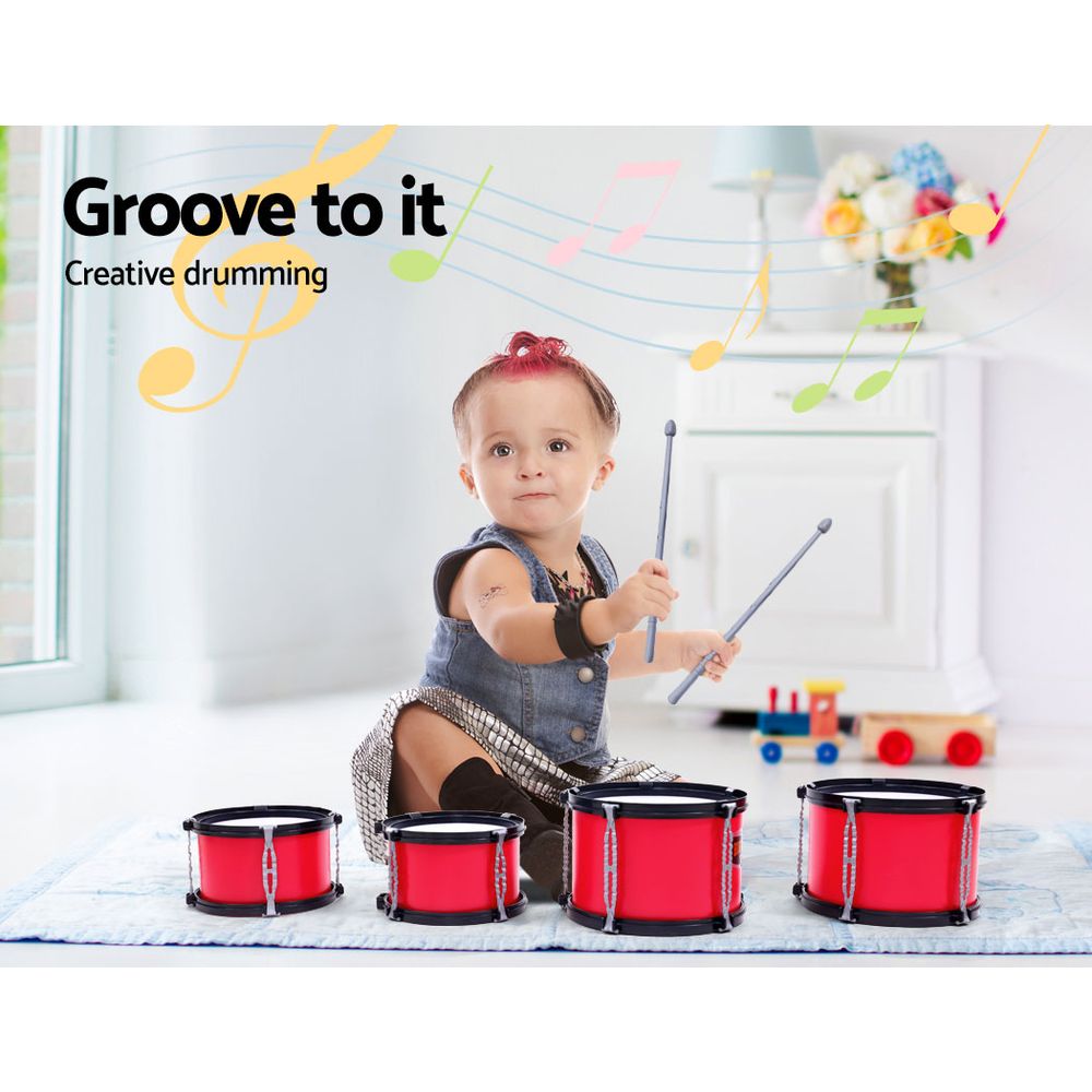 Keezi Kids 7 Drum Set Junior Drums Kit Musical Play Toys Childrens Mini Big Band Tristar Online
