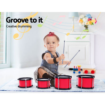 Keezi Kids 7 Drum Set Junior Drums Kit Musical Play Toys Childrens Mini Big Band Tristar Online