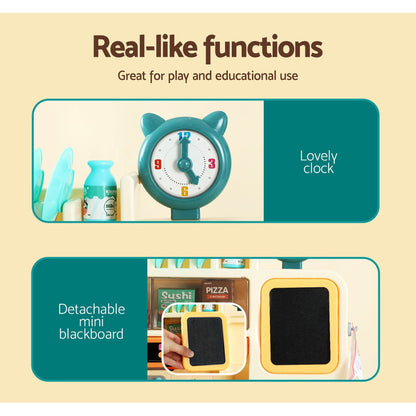 Keezi Kids Kitchen Playset Pretend Play Food Sink Cooking Utensils 73pcs Tristar Online