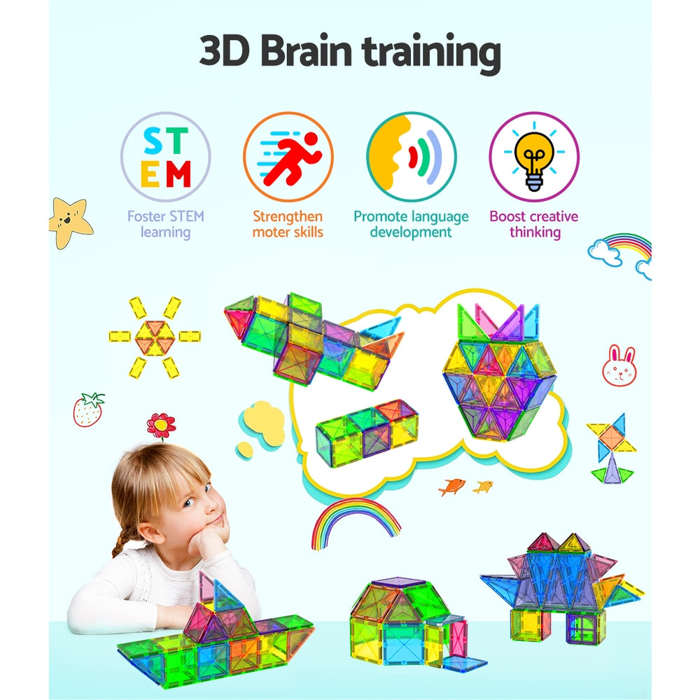 Keezi 100pcs Kids Magnetic Tiles Blocks Building Educational Toys Children Gift Tristar Online