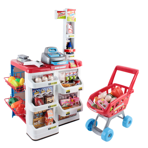 Keezi 24 Piece Kids Super Market Toy Set - Red & White Tristar Online