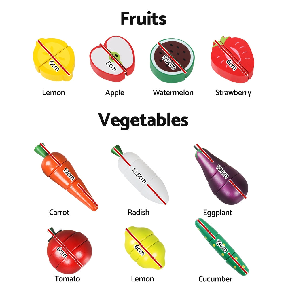 Keezi Kids Pretend Play Food Kitchen Wooden Toys Childrens Cooking Utensils Food Tristar Online