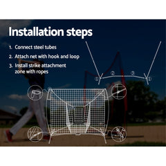 Everfit Portable Baseball Training Net Stand Softball Practice Sports Tennis Tristar Online