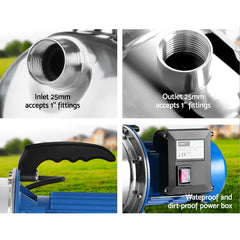 Giantz Water Pump High Pressure 1100W Stage Jet Rain Tank Pond Garden Irrigation Tristar Online