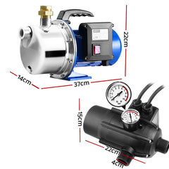 Giantz Garden Water Jet Pump High Pressure 1100W Tank Rain Farm Irrigation Black Tristar Online