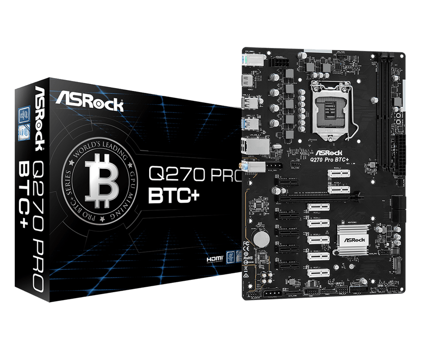 ASRock Q270 Pro BTC+ Bitcoin Mining Motherboard ASRock